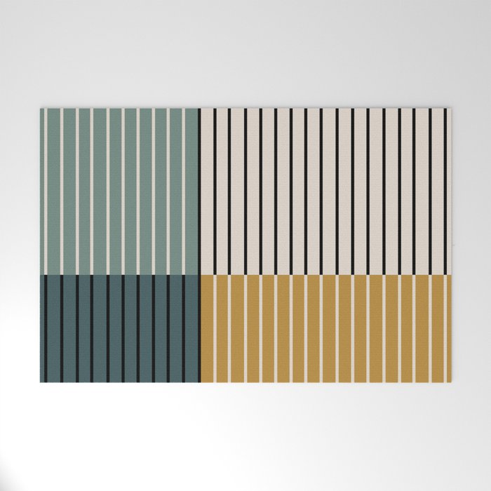 Color Block Line Abstract VIII Welcome Mat
