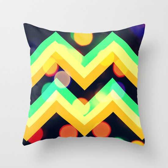 Bokeh Chevron Throw Pillow