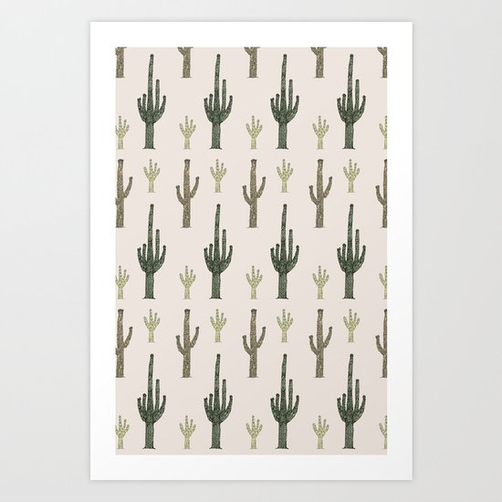 Cactus Pattern Art Print