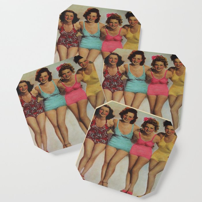 Retro girls just want to have fun Coaster