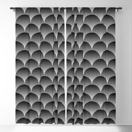 Black & White Scallops Pattern Blackout Curtain