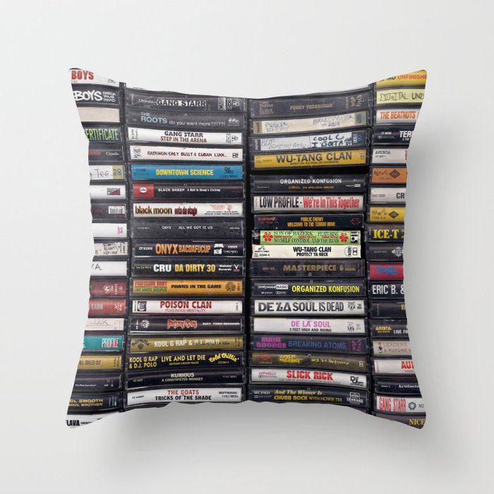 Old 80 S 90 S Hip Hop Tapes Throw Pillow By Gingerblah Society6