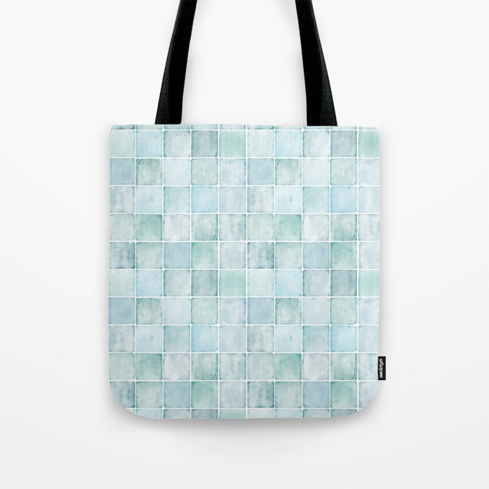 Sea Glass Tiles Watercolor Tote Bag