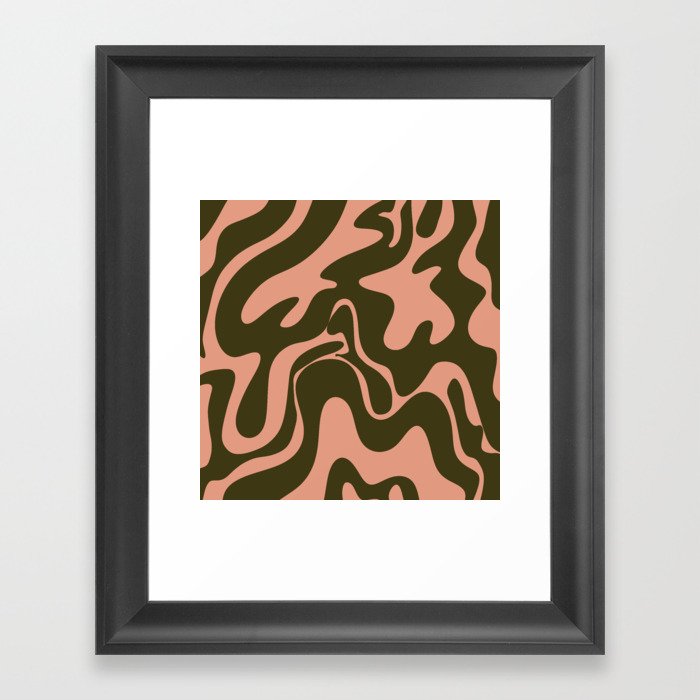 31 Abstract Liquid Swirly Shapes 220725 Valourine Digital Design  Framed Art Print