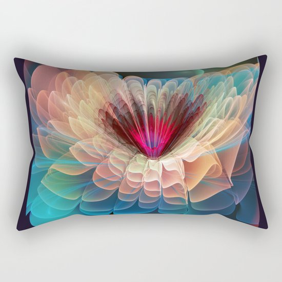 Moon Flower, artistic fractal art Rectangular Pillow