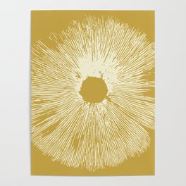 Mushroom Spore Print (Yellow) Poster