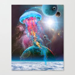 Super Space Jellyfish Canvas Print