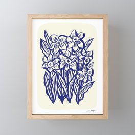 Daffodil flowers cut-out Framed Mini Art Print