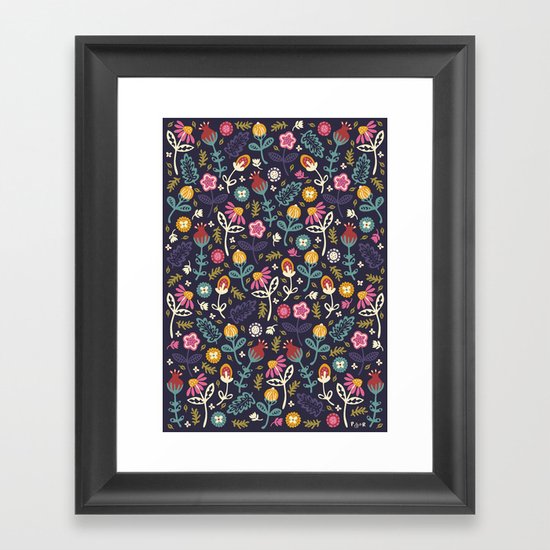 Ditsy Flowers Framed Art Print