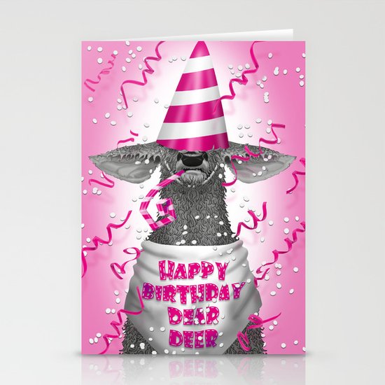 Happy birthday dear deer Stationery Cards