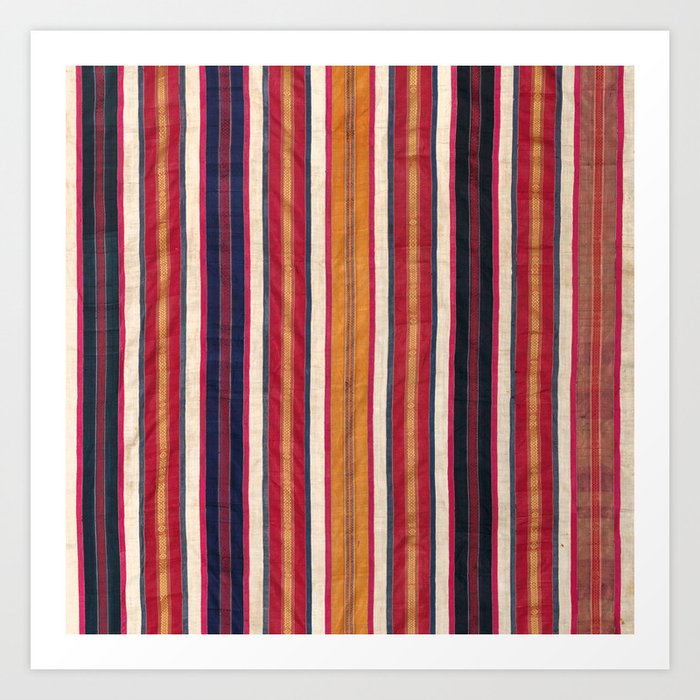 Vintage Multicolor Tunisian Stripe Art Print