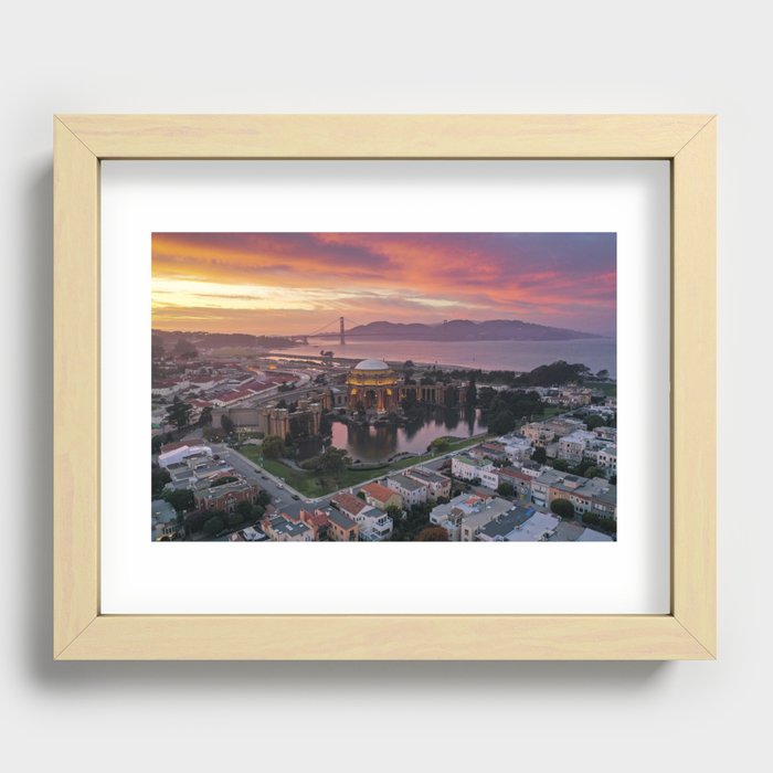 Sunset in Marina, San Francisco Recessed Framed Print