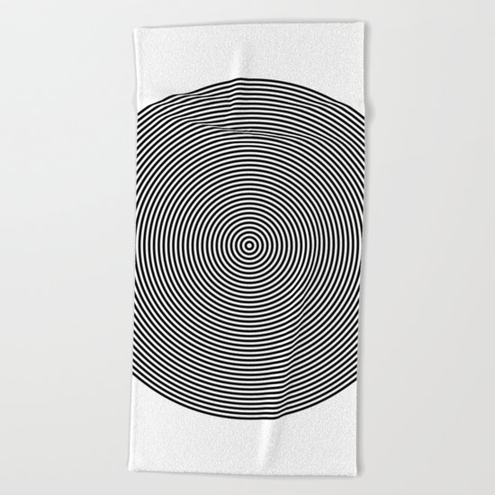 Hypnotic Circles optical illusion Beach Towel