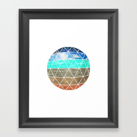 Elemental Geodesic Framed Art Print