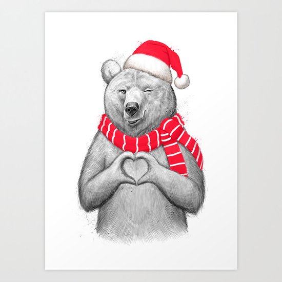 christmas bear #2 Art Print