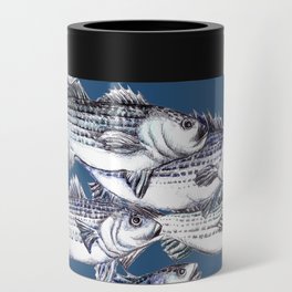 Striped Bass Fish in Marine Blue Can Cooler