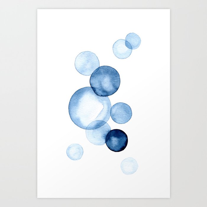 Blue Bubbles Art Print