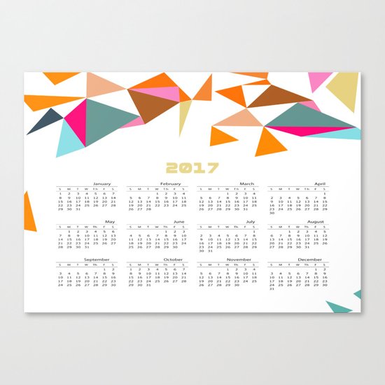 Calendar 2017 Canvas Print