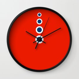 Retro Circles Pop Art - Red White Blue Series Wall Clock
