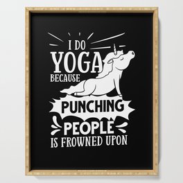 Yoga Unicorn Beginner Workout Quotes Meditation Serving Tray