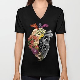 Flower Heart Spring V Neck T Shirt