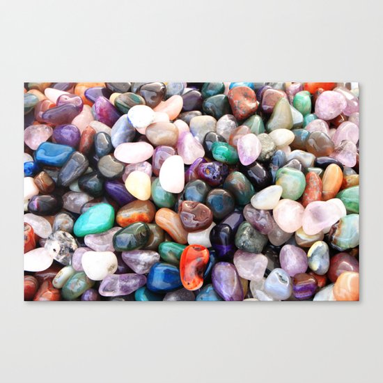 Polished Coloured Gemstones Canvas Print