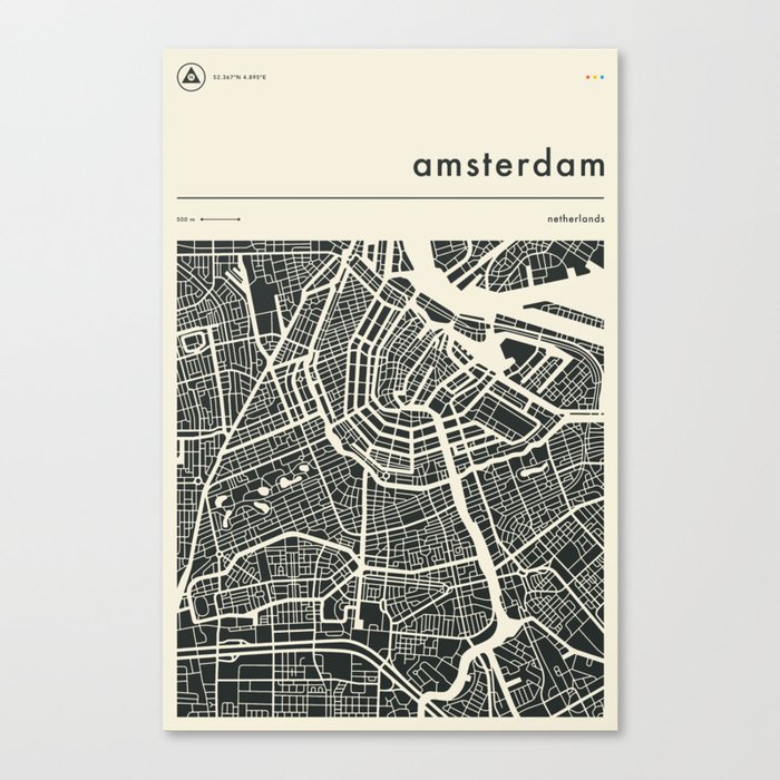 AMSTERDAM MAP Canvas Print