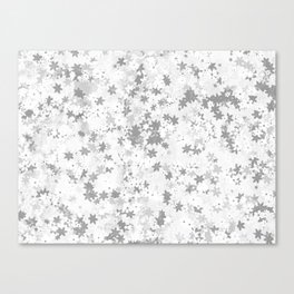 Floral gray cement wall Canvas Print