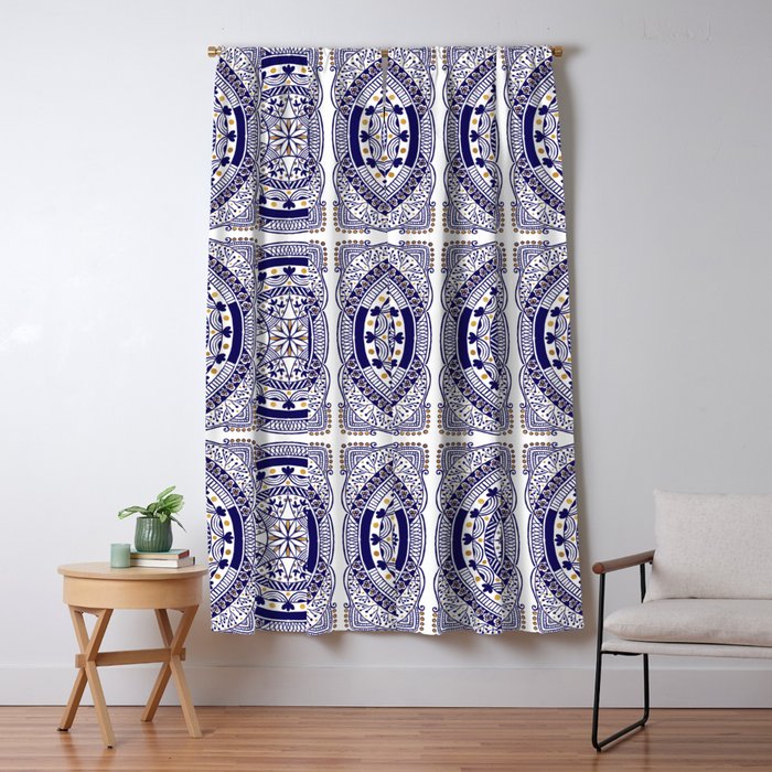Seamless Moroccan Tile Pattern Blackout Curtain By Jnpdesigns
