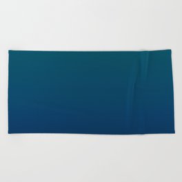 Dark Teal to Dark Blue Gradient Beach Towel