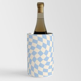 Check II - Baby Blue Twist — Checkerboard Print Wine Chiller
