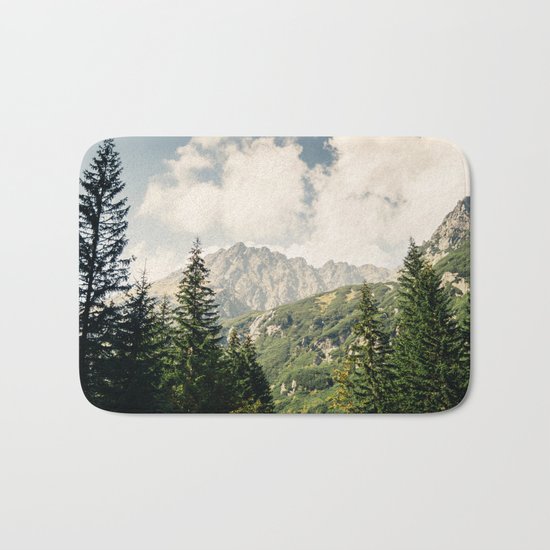 Green Summer Mountains Bath Mat