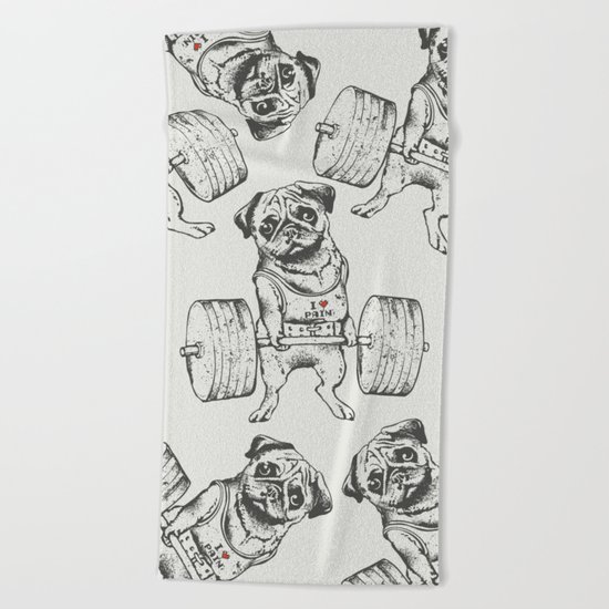 Pug Lift Beach Towel