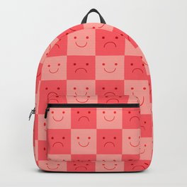 Plaid of Emotions pattern pink Backpack