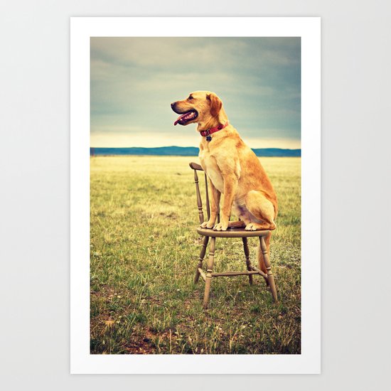 DogOnChair Art Print