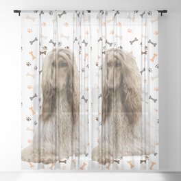 Afghan Hound Dog Sheer Curtain
