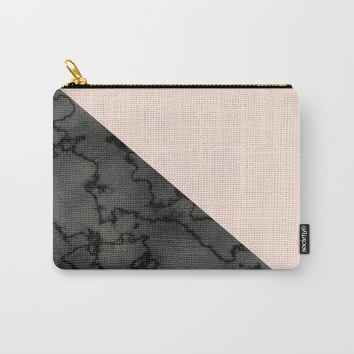 Peach and black dark marble Carry-All Pouch
