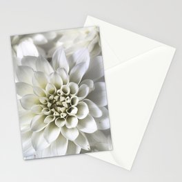 Infinite Petals: Dahlia Flower In White Stationery Cards