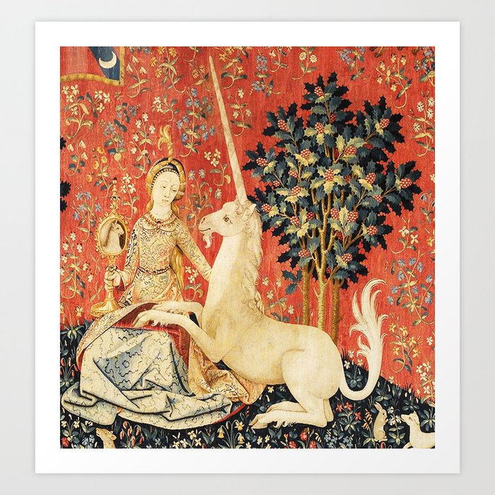 Medieval Unicorn artwork Art Print