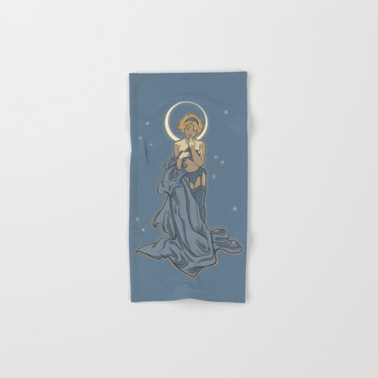 Mucha Pin Up Girl Hand & Bath Towel