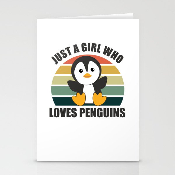 Just One Girl Who Loves Penguins - Cute Penguin Stationery Cards