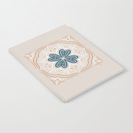 Floral mandala beige blue and terracota Notebook