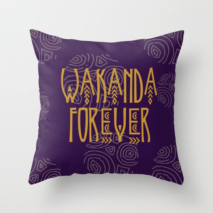 Wakanda Forever Purple Throw Pillow
