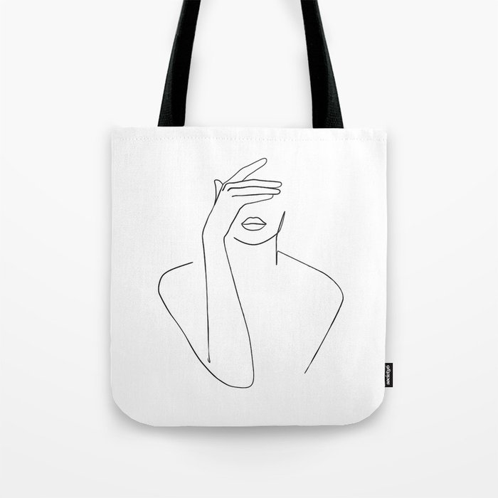 Minimal woman line art Tote Bag