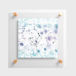 Flower Paint Splatter Floating Acrylic Print