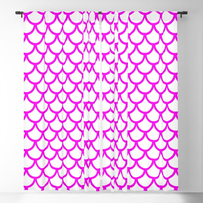 Scales (Magenta & White Pattern) Blackout Curtain