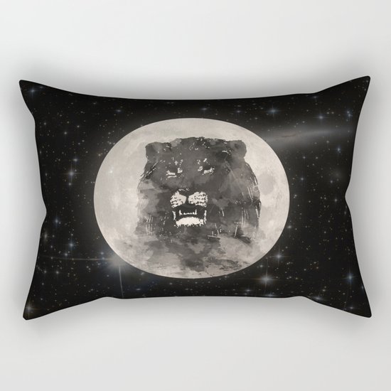 Lion in the Moon Rectangular Pillow