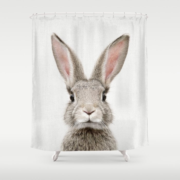 Bunny Portrait Shower Curtain By Amypetersonartstudio Society6 Bunny Portrait Shower Curtain