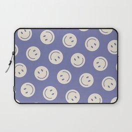 All Smiles Good Vibes Polka Dot Deep Periwinkle and Cream Laptop Sleeve