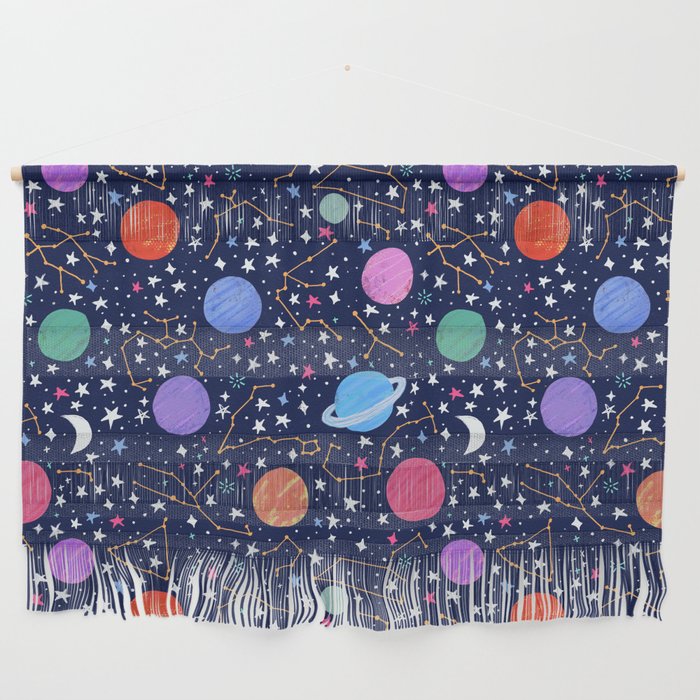 Astrology Zodiac Constellation in Midnight Blue Wall Hanging